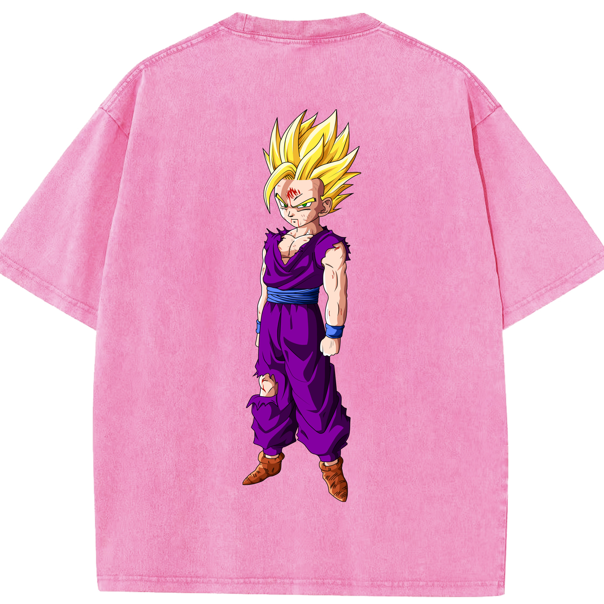 （画像用） ドラゴンボール 孫 悟飯（そんごはん）DRAGON BALL Son Gohan 綿100% ヴィンテージ風 半袖Tシャツ（背面プリント）